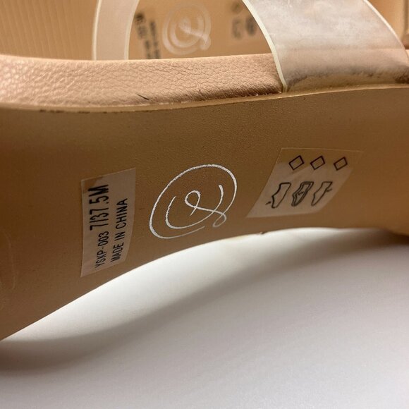 Chinese Laundry Clear Strap Block Heel Sandals Nude Size 7.5M - Picture 8 of 8